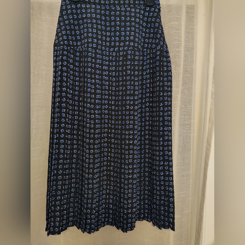 Vintage Midi Pleated Skirt Black Size 8